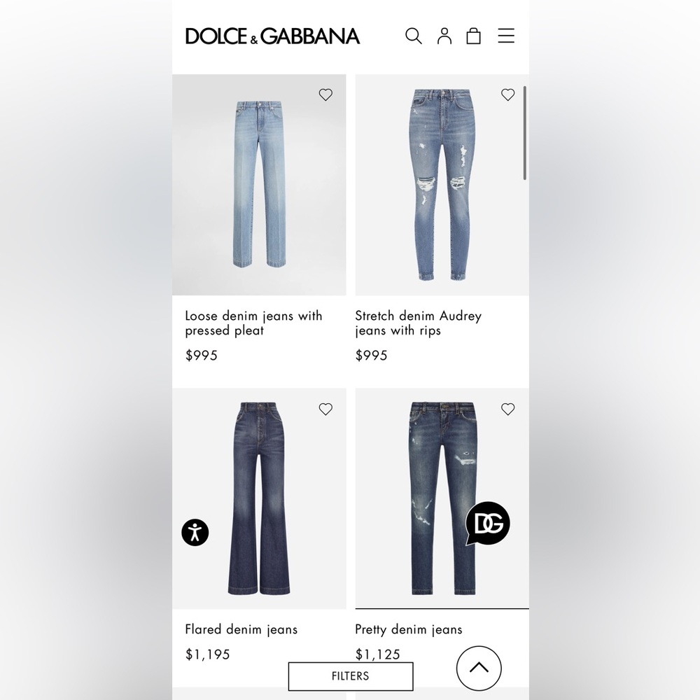 Dolce & gabbbana pocket lamb leather Jeans nwt size 42 dark blue boot wider leg - Picture 14 of 15